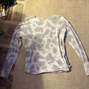 White and grey tie-dye long sleeve shirt 8-10 girls/ medium